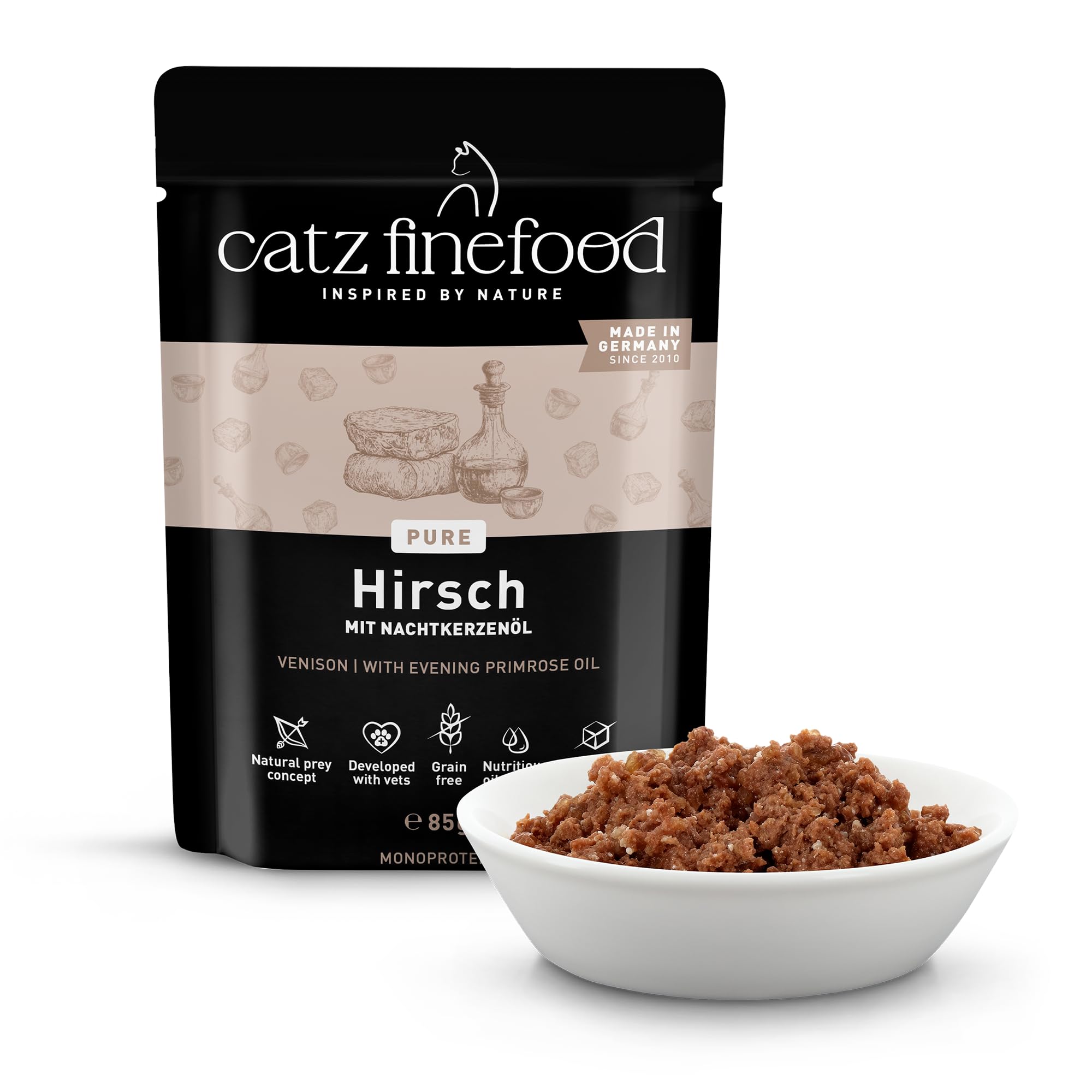 catz finefood Purrrr N°121 Nassfutter Hirsch 16x85g Monoprotein