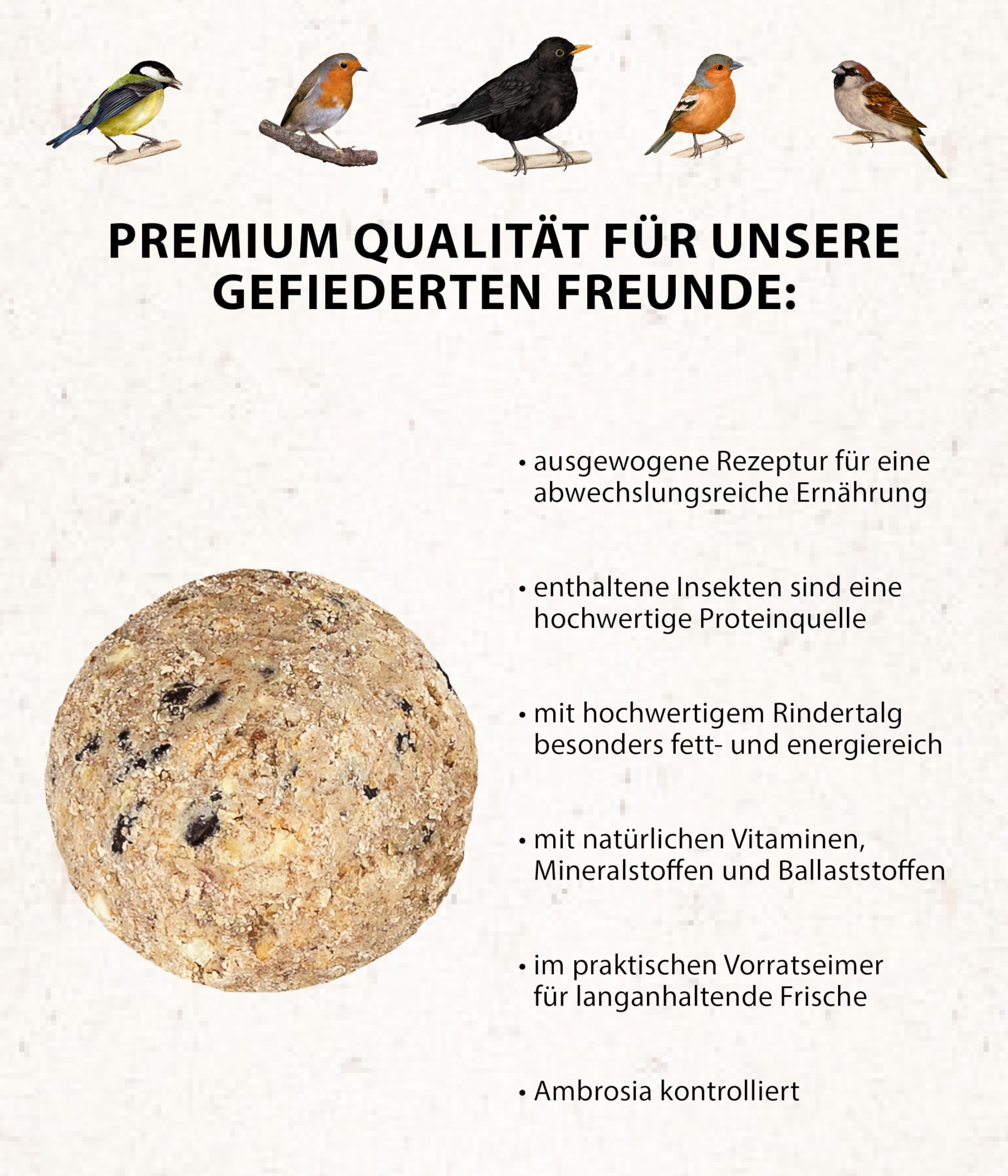 Dehner Natura Meisenknödel Netz Insekten 60x100g proteinreich