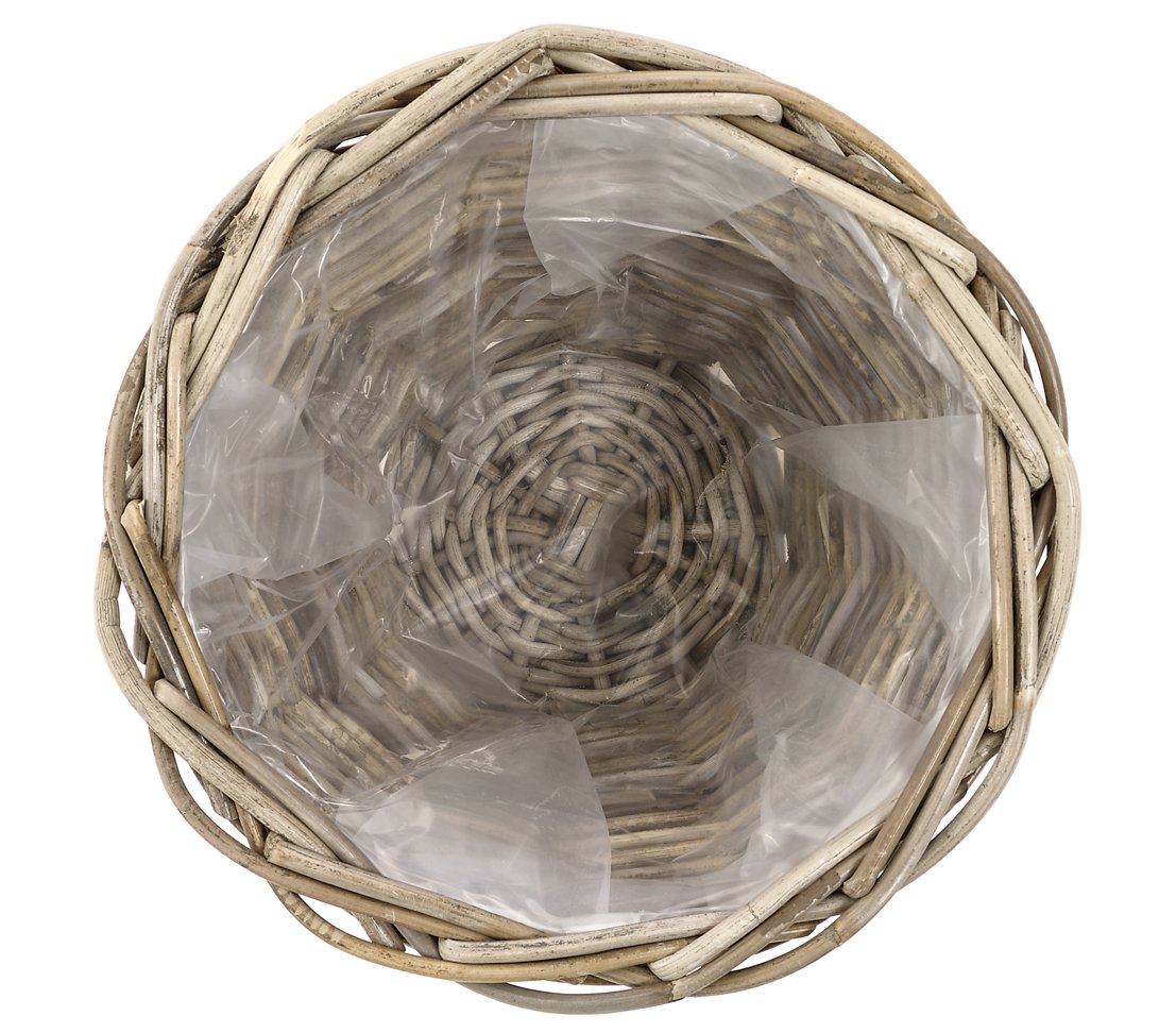 Dehner Premium Rattan Pflanztopf Ø29x20cm grau-braun Geflecht