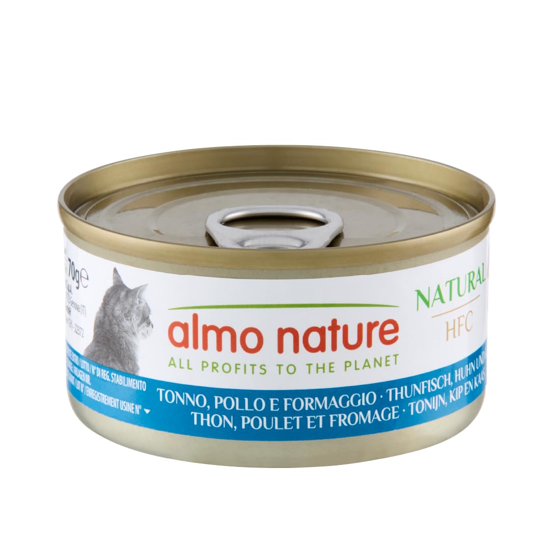 Almo Nature HFC Natural Nassfutter Thunfisch Huhn Käse 6x70g glutenfrei