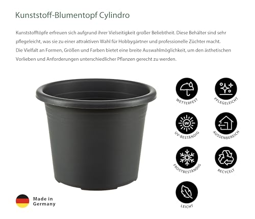Dehner Cylindro Blumentopf Kunststoff anthrazit Ø 50 cm