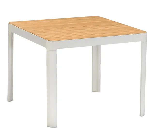 Dehner Bergen Gartentisch 95x95 cm Teak weiß