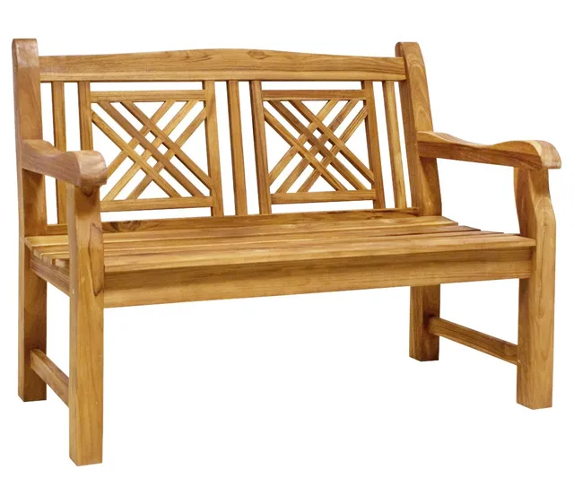 Dehner Korfu Gartenbank 2-Sitzer 120 cm Teak natur