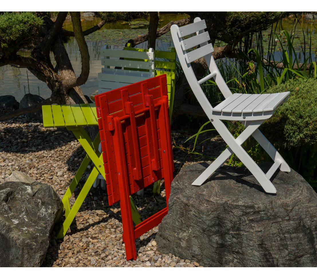 Dehner Provence Balkonset weiß Akazie Tisch+2 Stühle