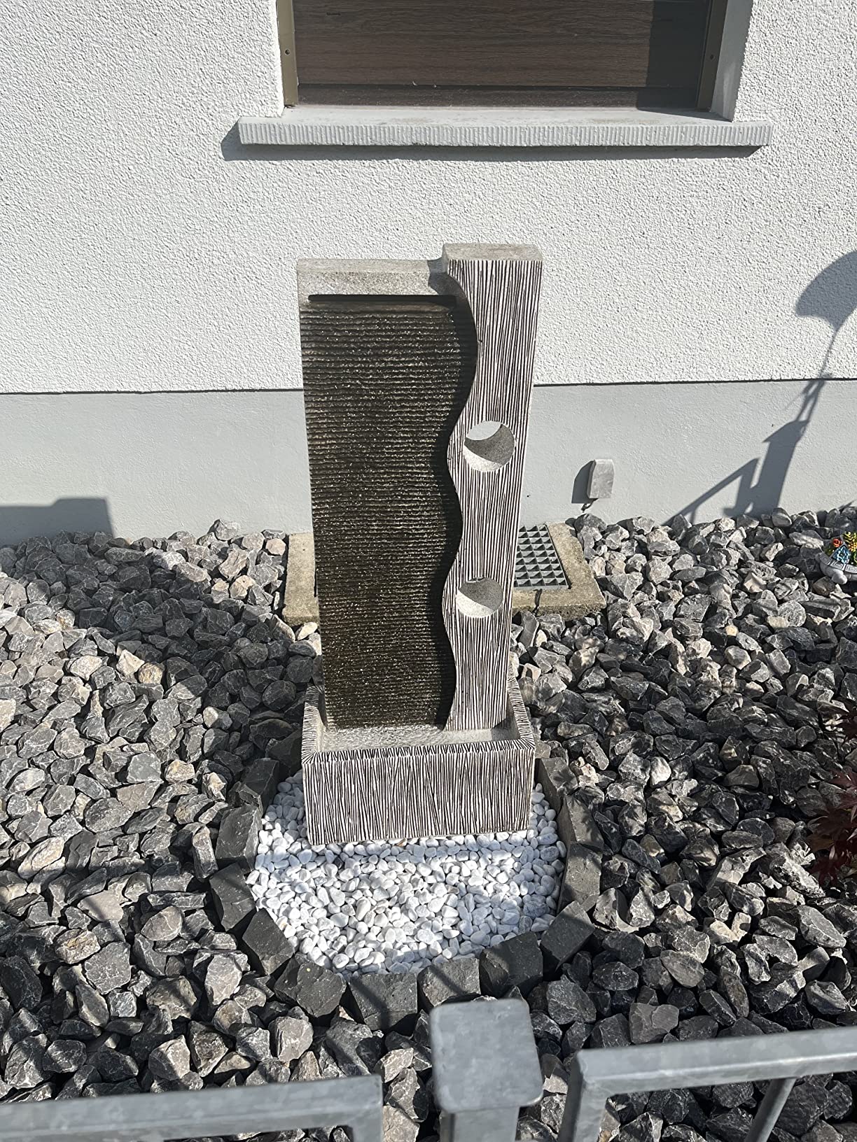 Dehner Eclipse Gartenbrunnen mit LED grau 100 cm