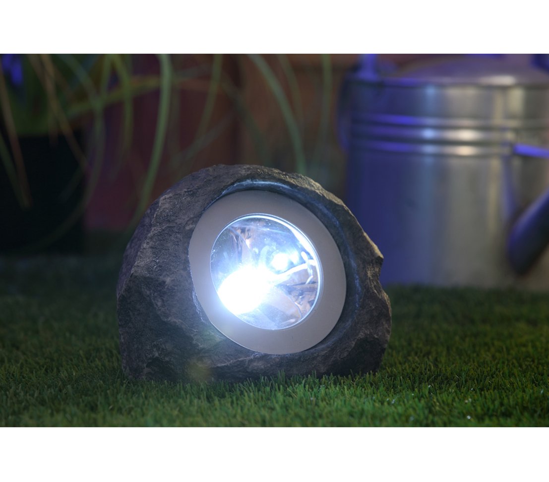 Dehner Solar Leuchtstein Polyresin 20cm wetterfest