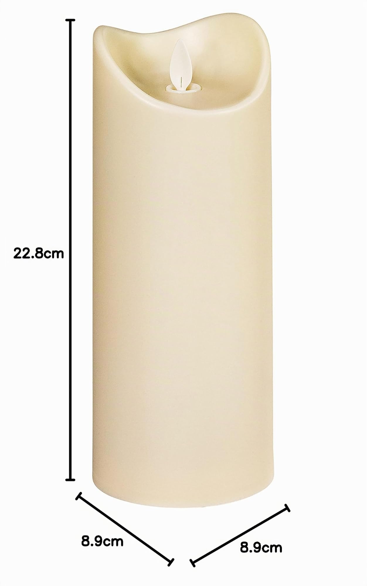 Dehner LED-Kerze Outdoor creme Ø 8,9 cm 22,8 cm