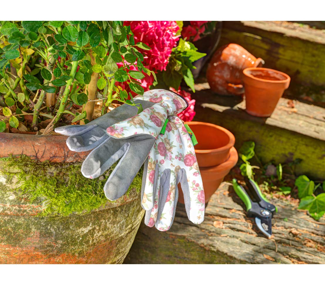 Dehner Gartenhandschuh Rosenmotiv Größe 9 L Damen