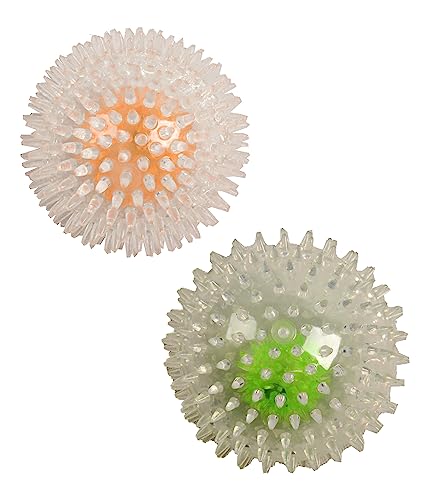 Dehner Bouncer Ball Hundespielzeug Set S&M LED orange